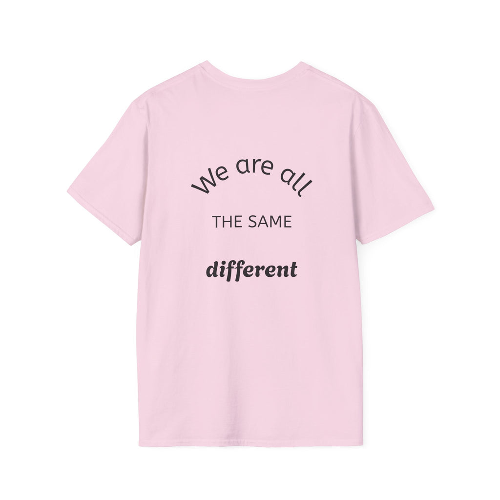 All The Same Different graphic tee in light pink