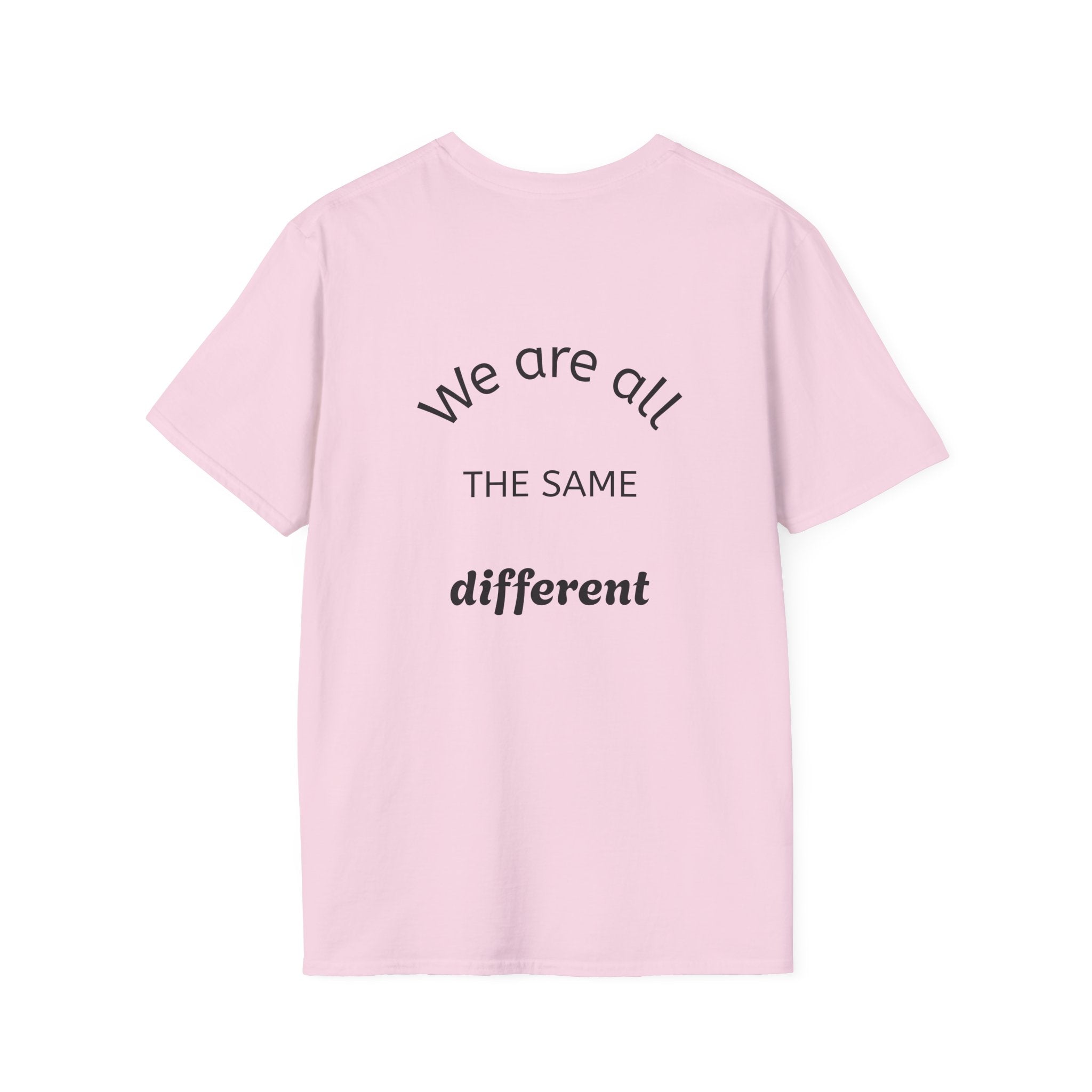 All The Same Different graphic tee in light pink