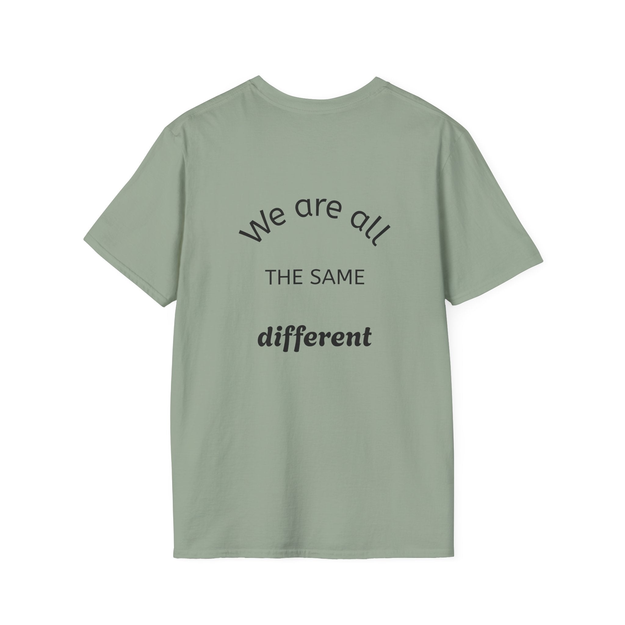 All The Same Different graphic tee in sage