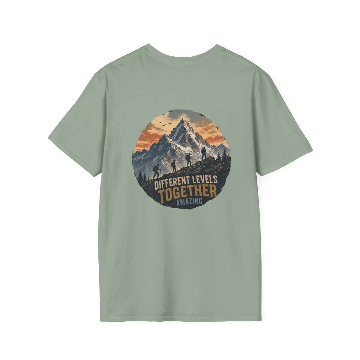 Ascending Mountain graphic tee in sage