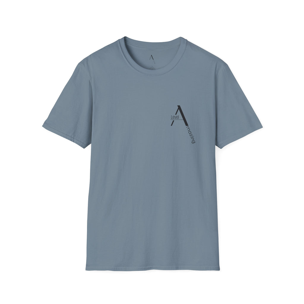 Ascending Mountain graphic tee in stone blue
