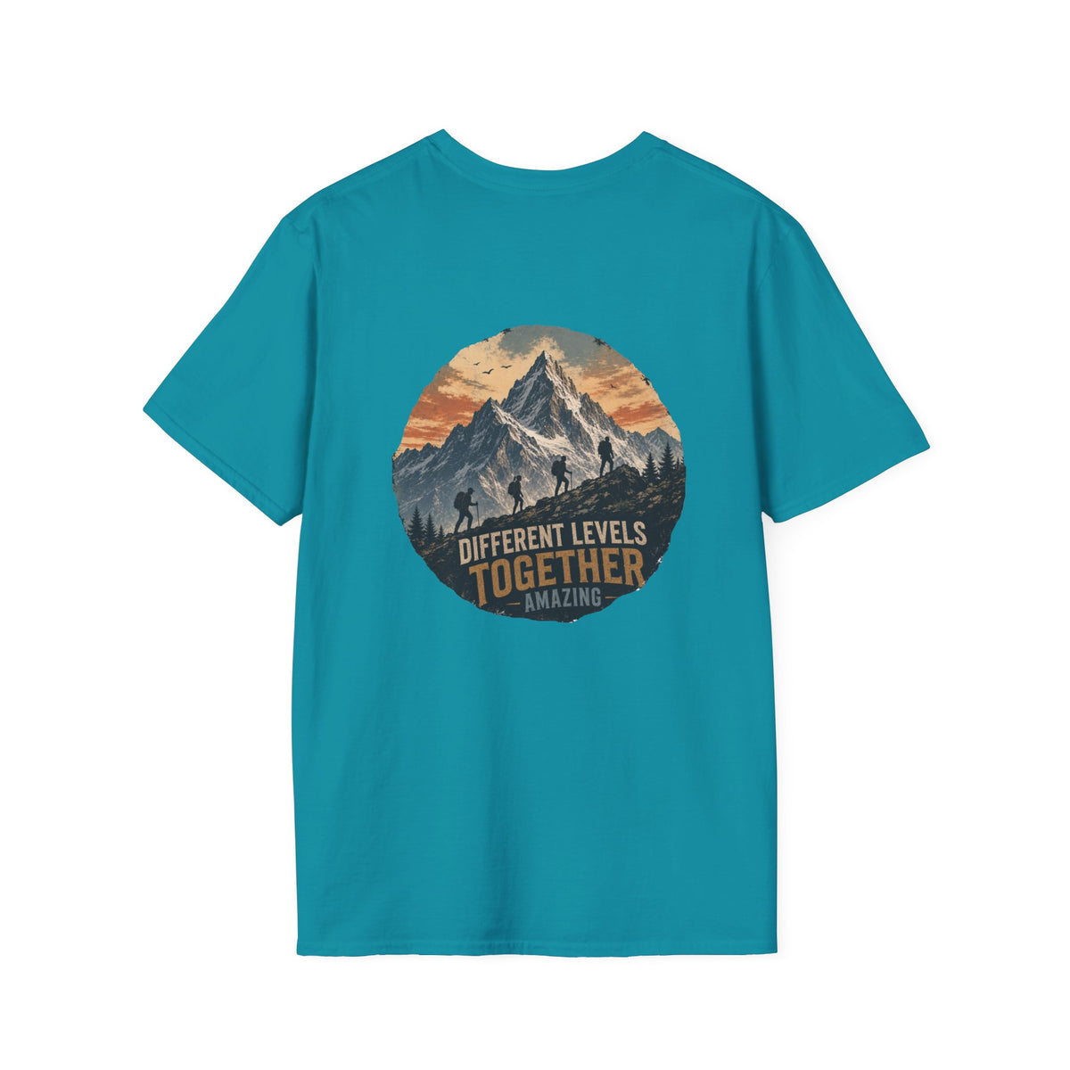 Ascending Mountain graphic tee in tropical blue