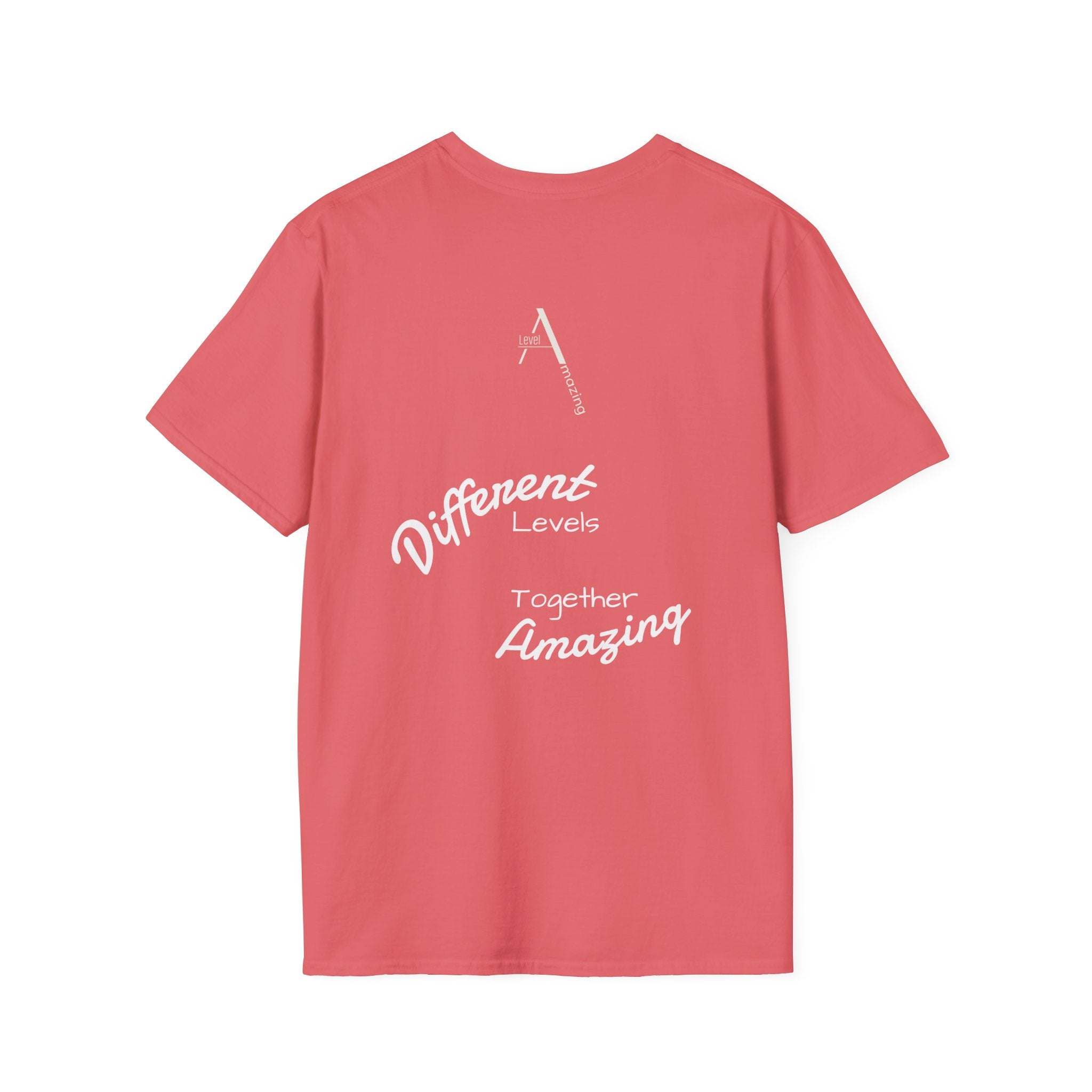 Different Levels Together Amazing graphic tee in coral silk