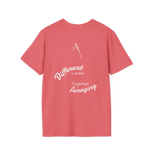 Different Levels Together Amazing graphic tee in coral silk