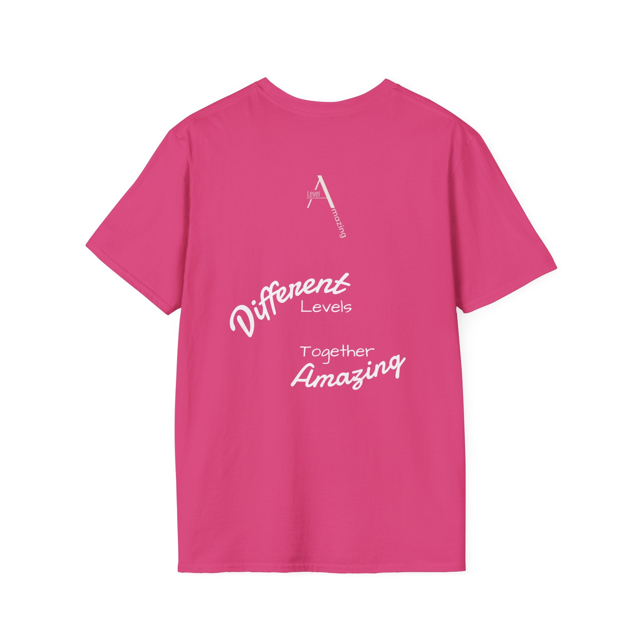 Different Levels Together Amazing graphic tee in heliconia