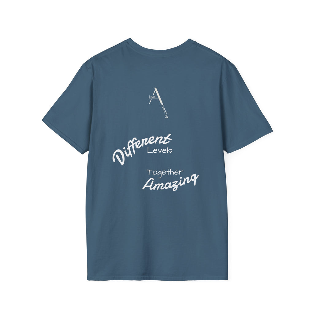 Different Levels Together Amazing graphic tee in indigo blue