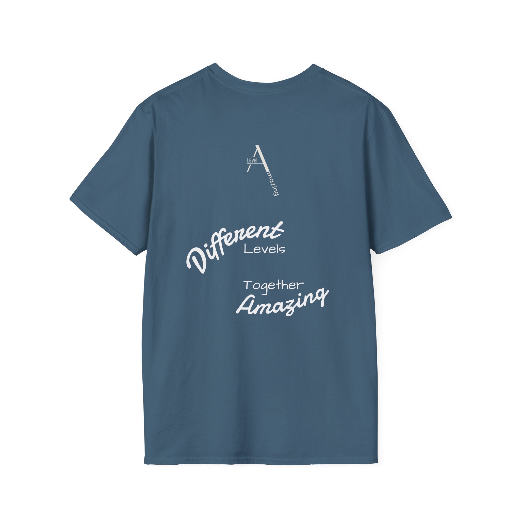 Different Levels Together Amazing graphic tee in indigo blue