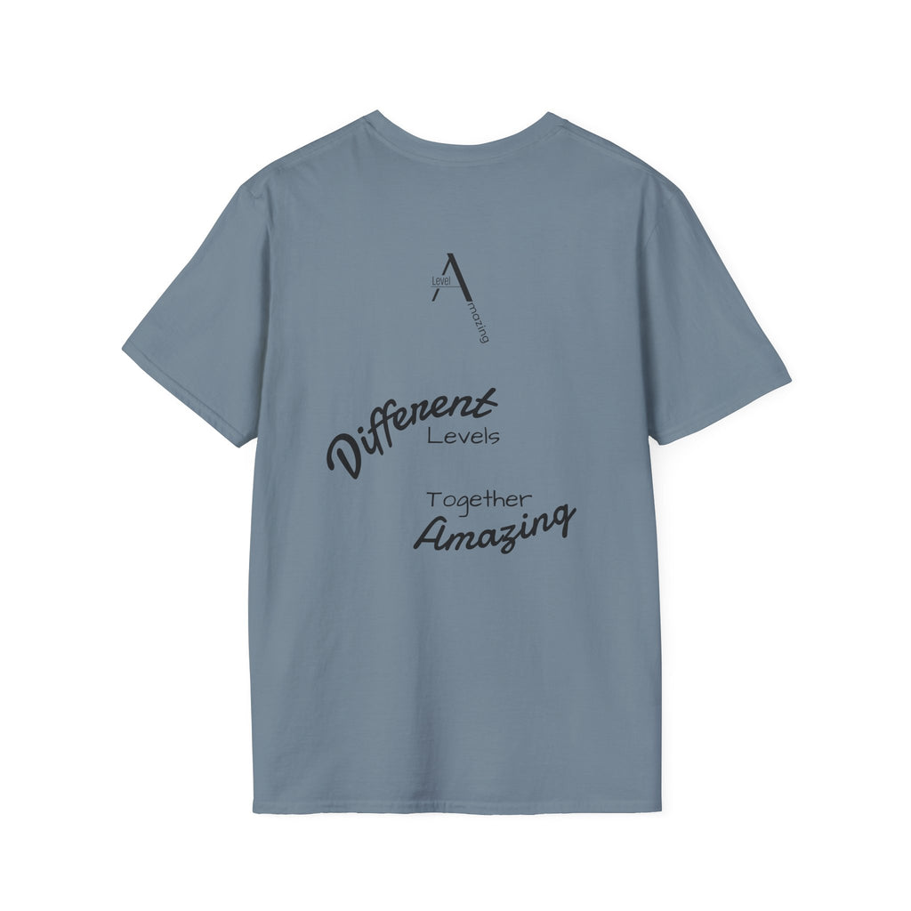 Different Levels Together Amazing graphic tee in stone blue