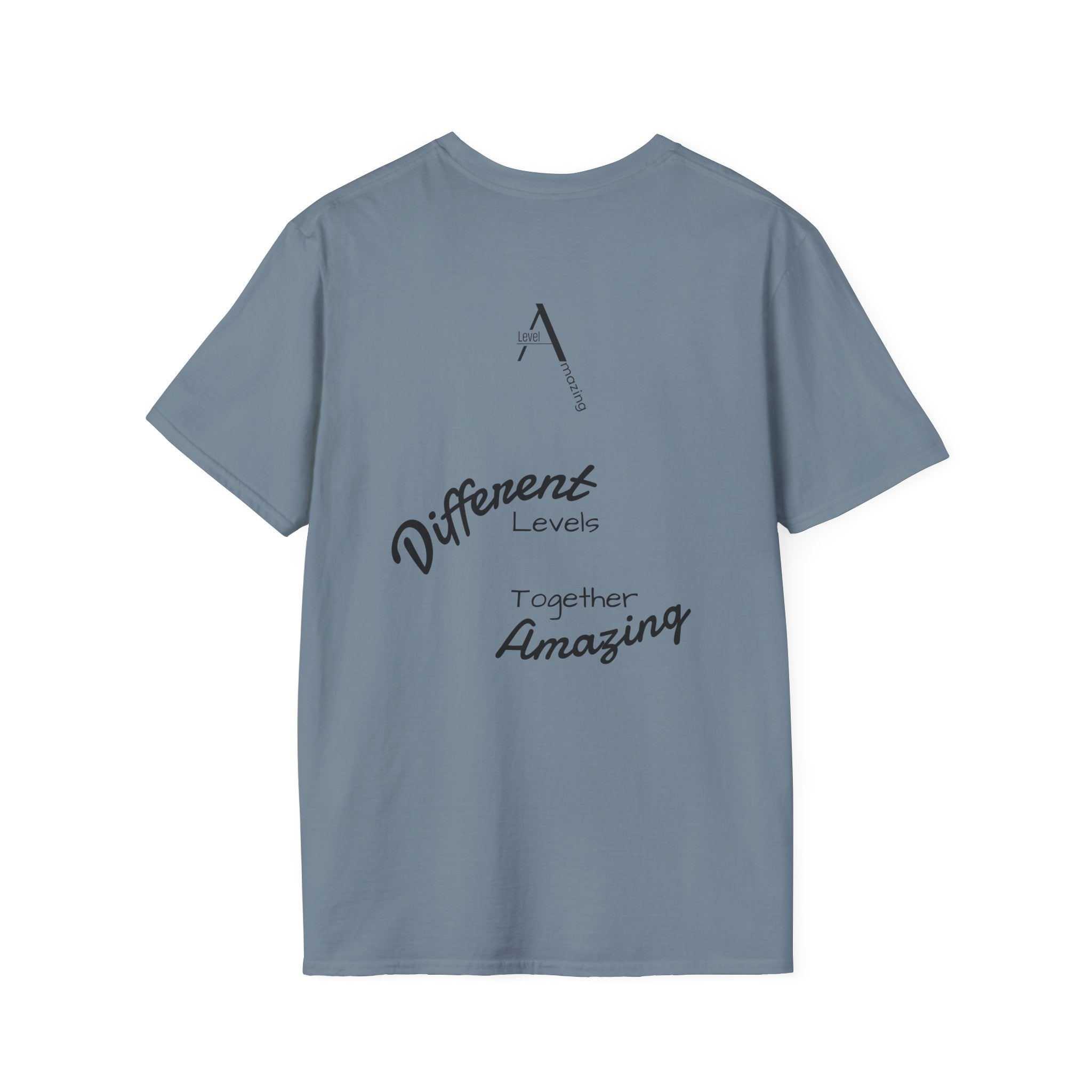 Different Levels Together Amazing graphic tee in stone blue