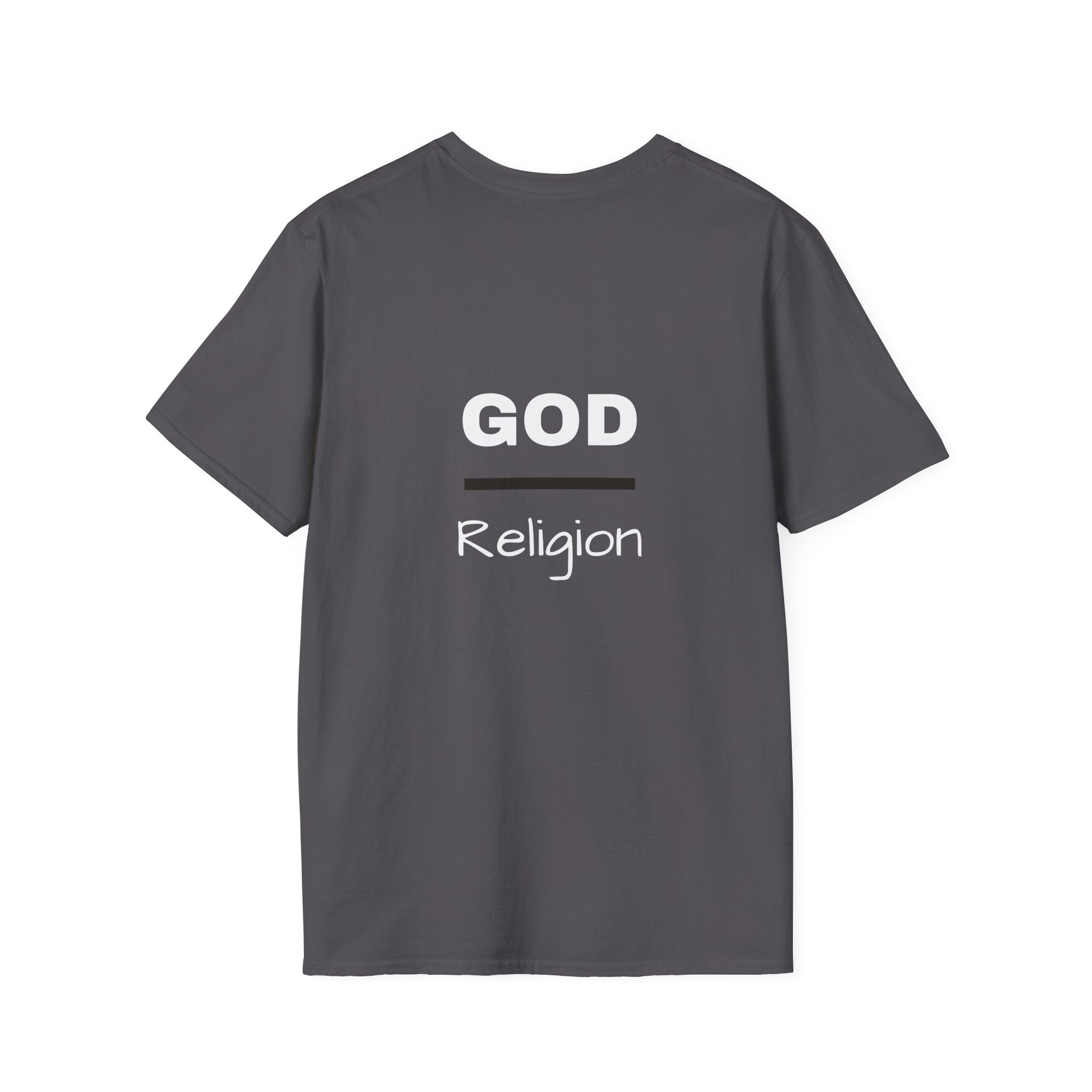 God Over Religion graphic tee in charcoal