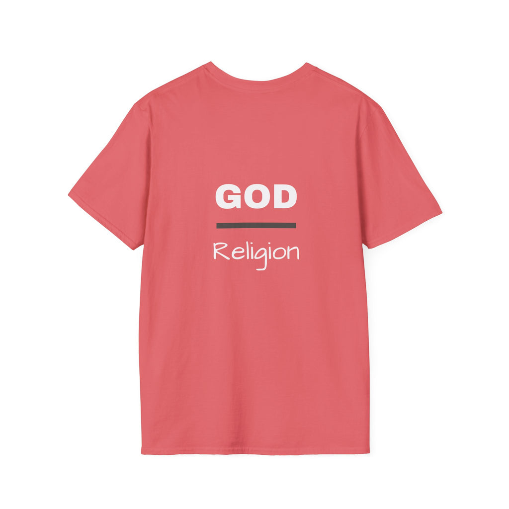God Over Religion graphic tee in coral silk
