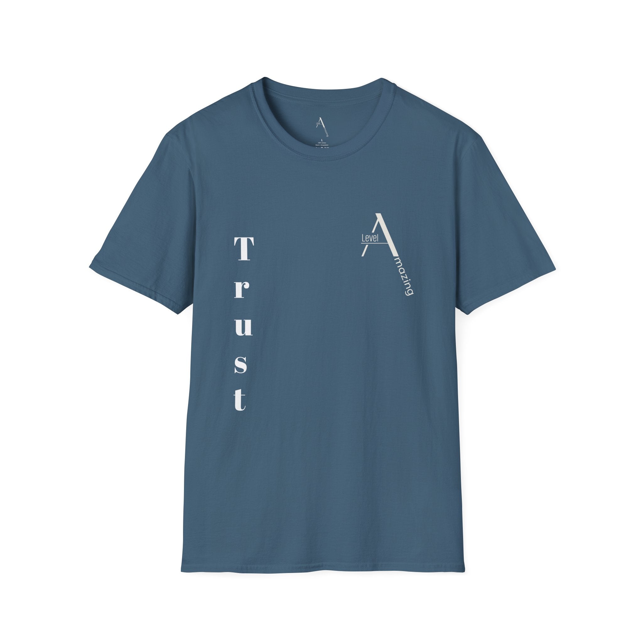 God Over Religion graphic tee in indigo blue