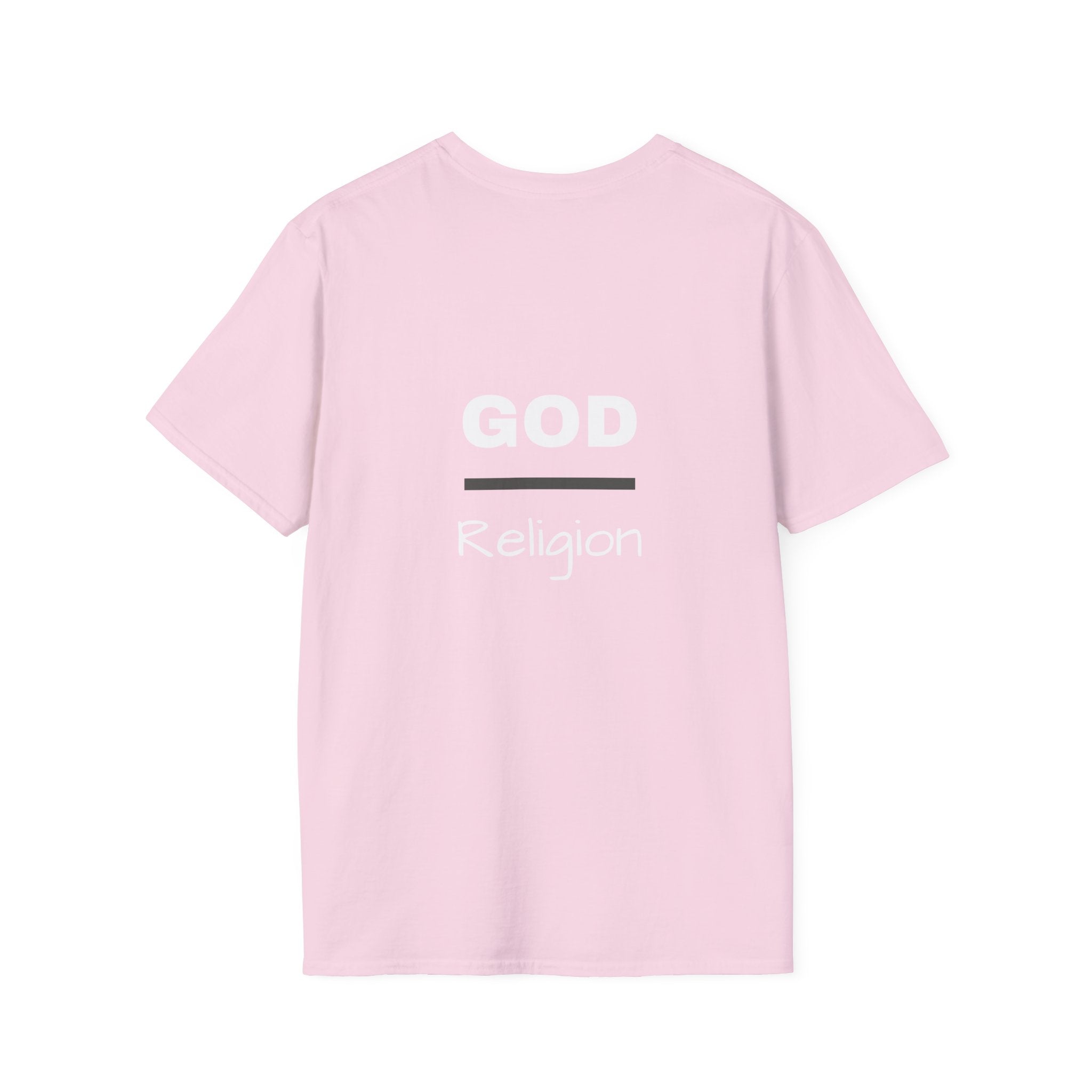 God Over Religion graphic tee in light pink