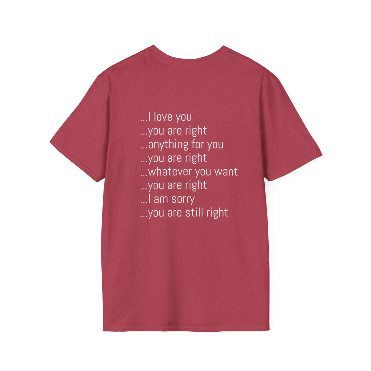 Husband Wisdom graphic tee in heather cardinal