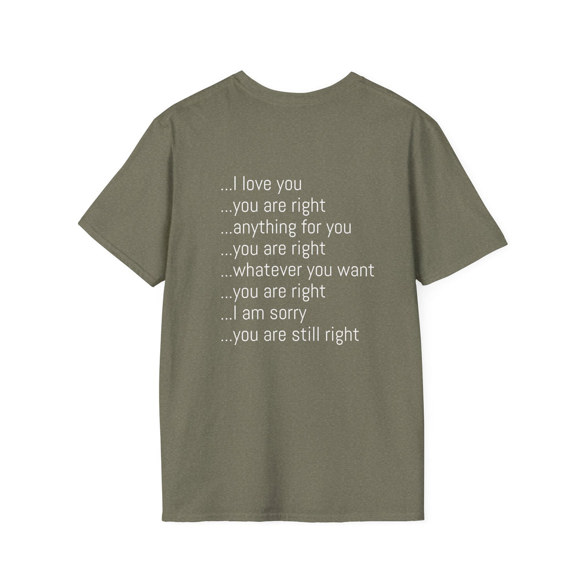Husband Wisdom graphic tee in heather military green