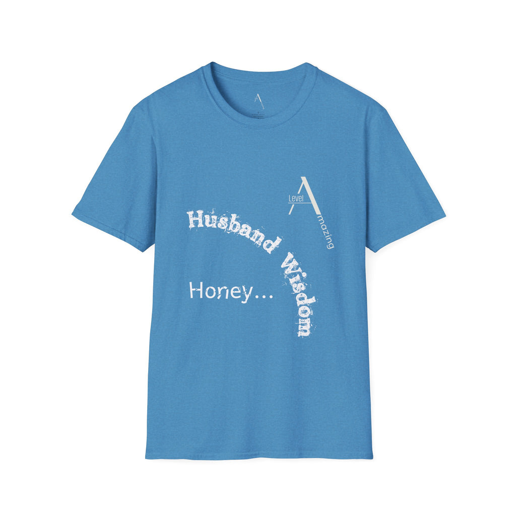 Husband Wisdom graphic tee in heather sapphire