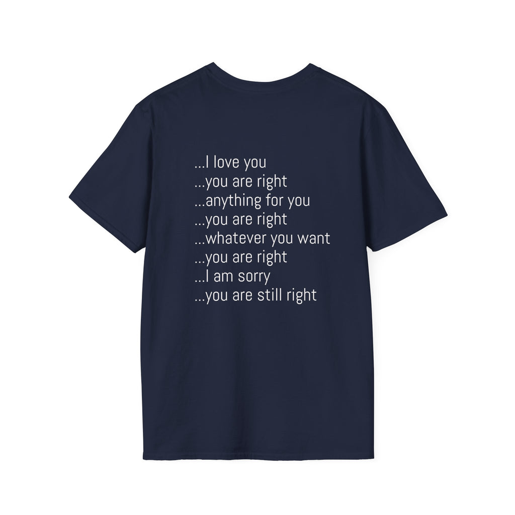 Husband Wisdom graphic tee in navy