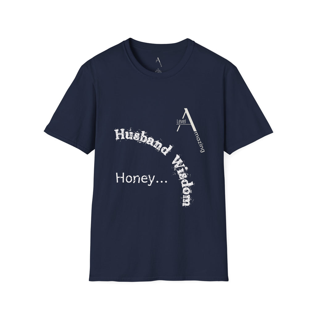 Husband Wisdom graphic tee in navy