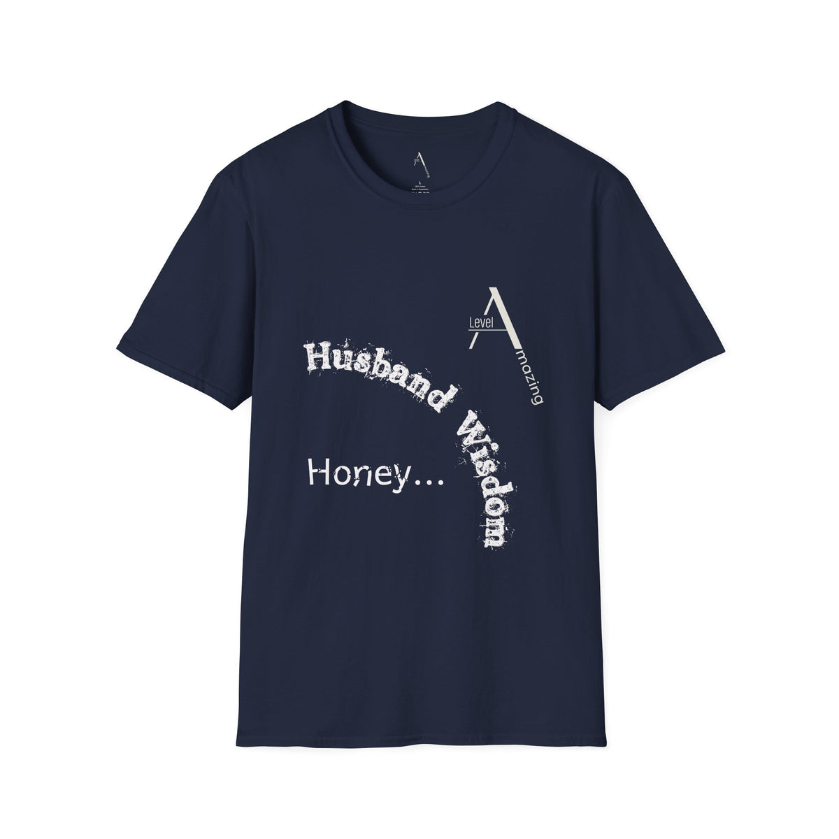 Husband Wisdom graphic tee in navy