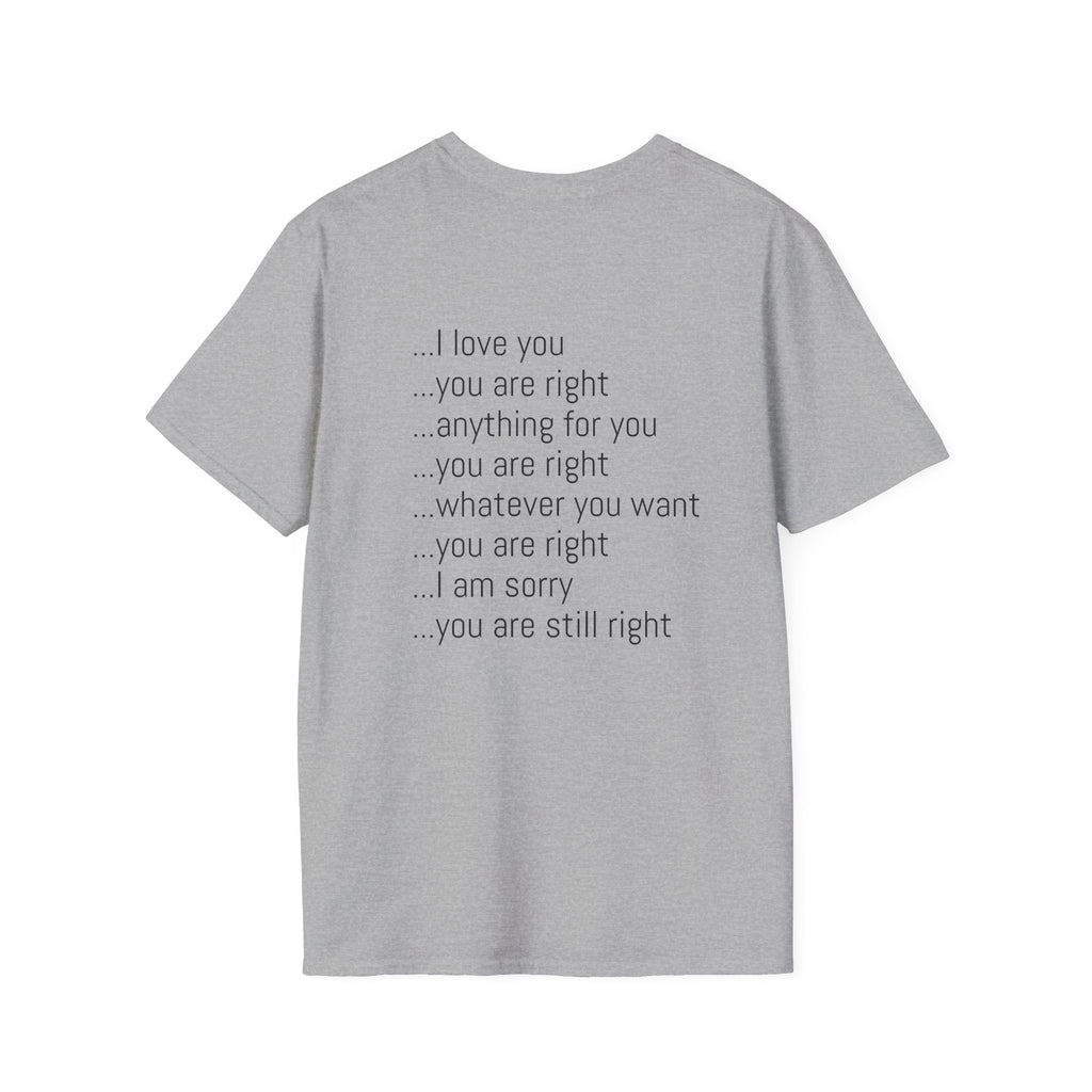 Husband Wisdom graphic tee in sport grey