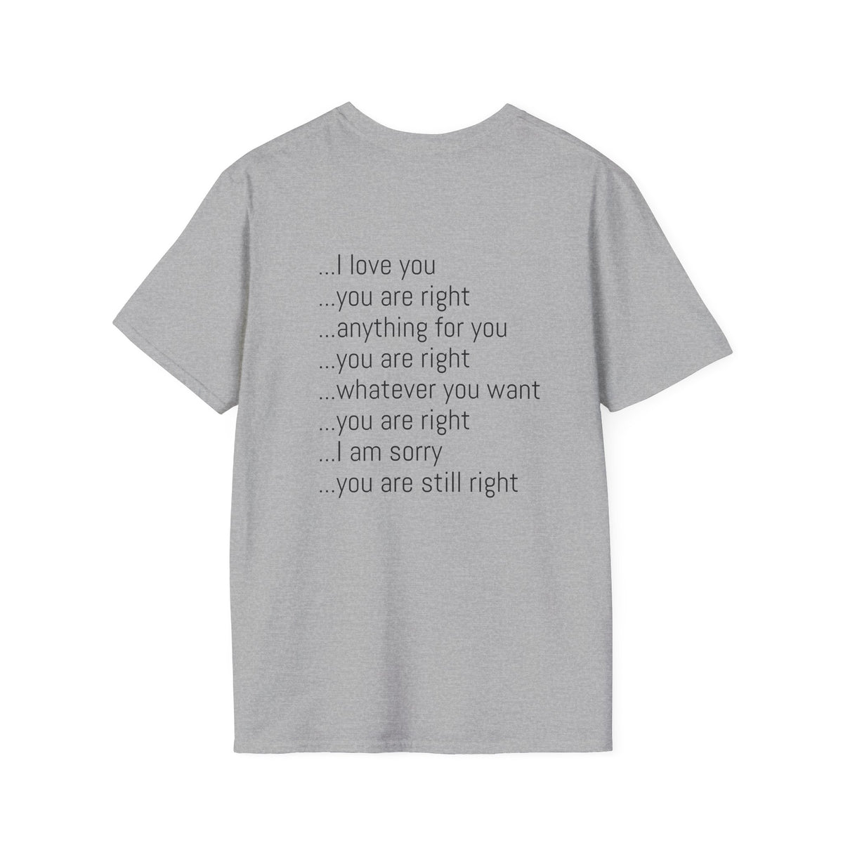 Husband Wisdom graphic tee in sport grey