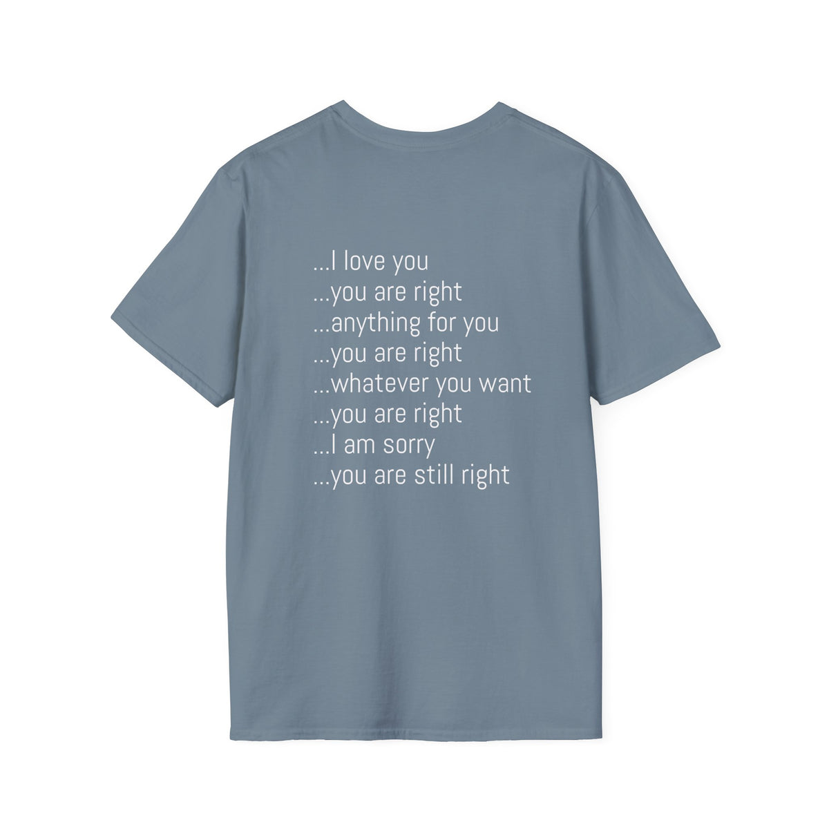 Husband Wisdom graphic tee in stone blue