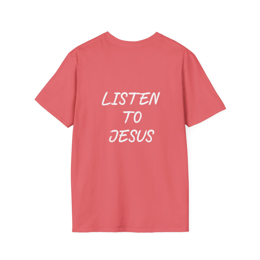 Listen graphic tee in coral silk