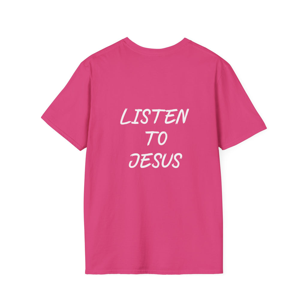 Listen graphic tee in heliconia