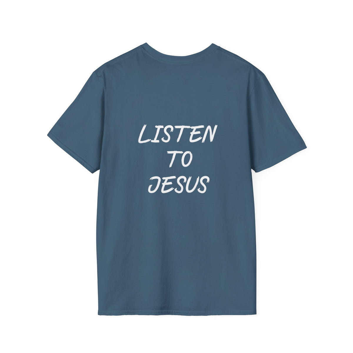 Listen graphic tee in indigo blue