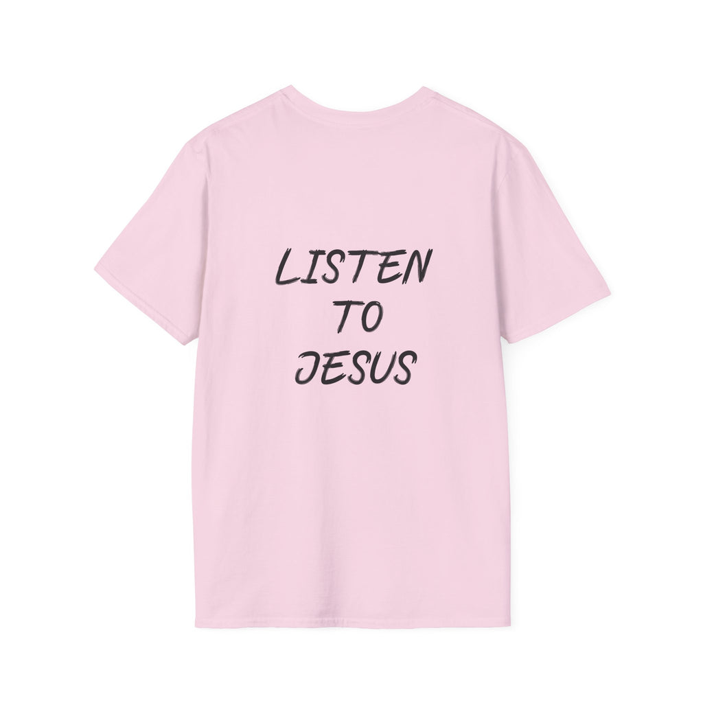 Listen graphic tee in light pink