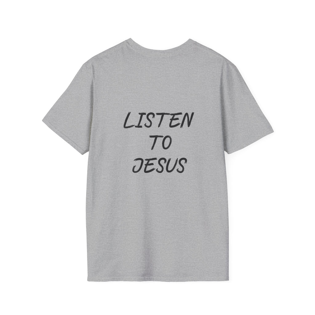 Listen graphic tee in sport grey