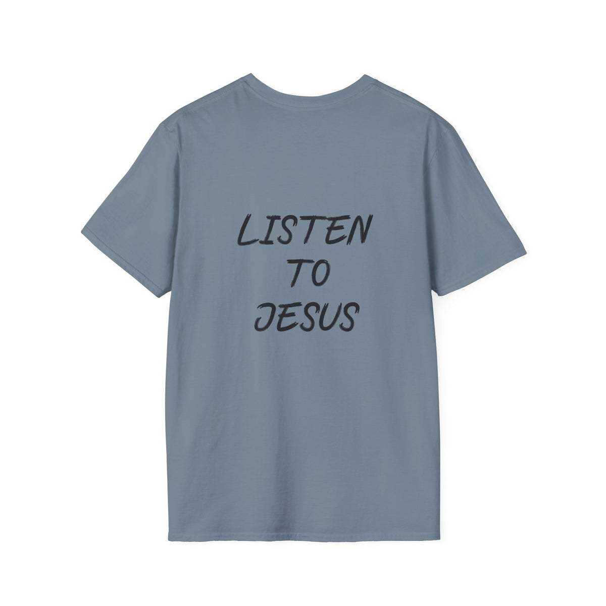 Listen graphic tee in stone blue