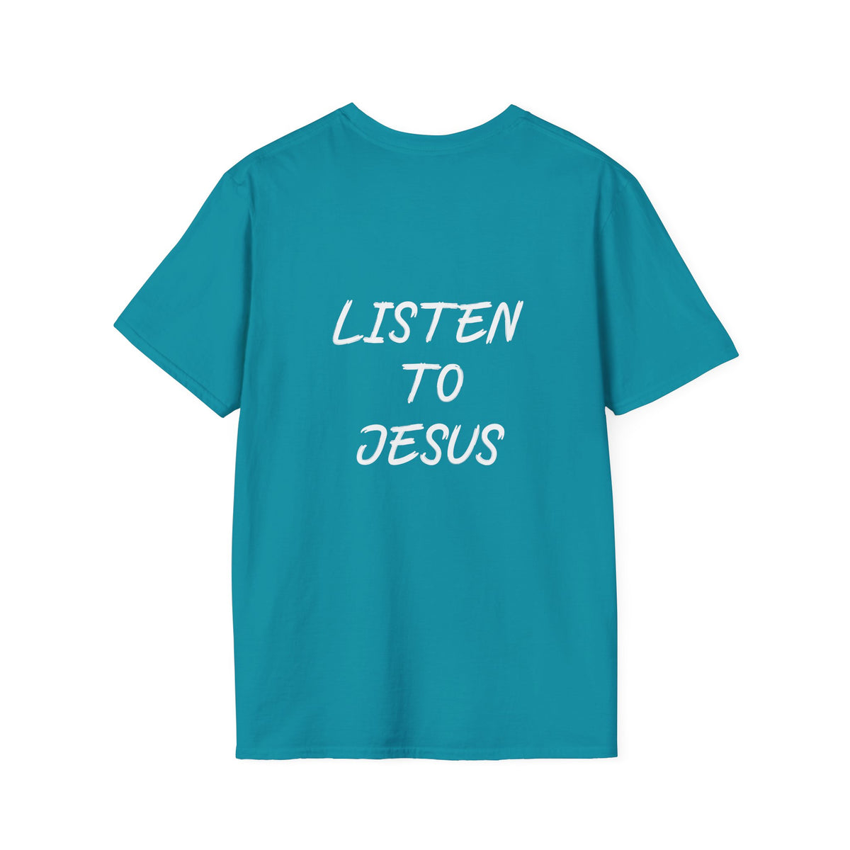 Listen graphic tee in tropical blue