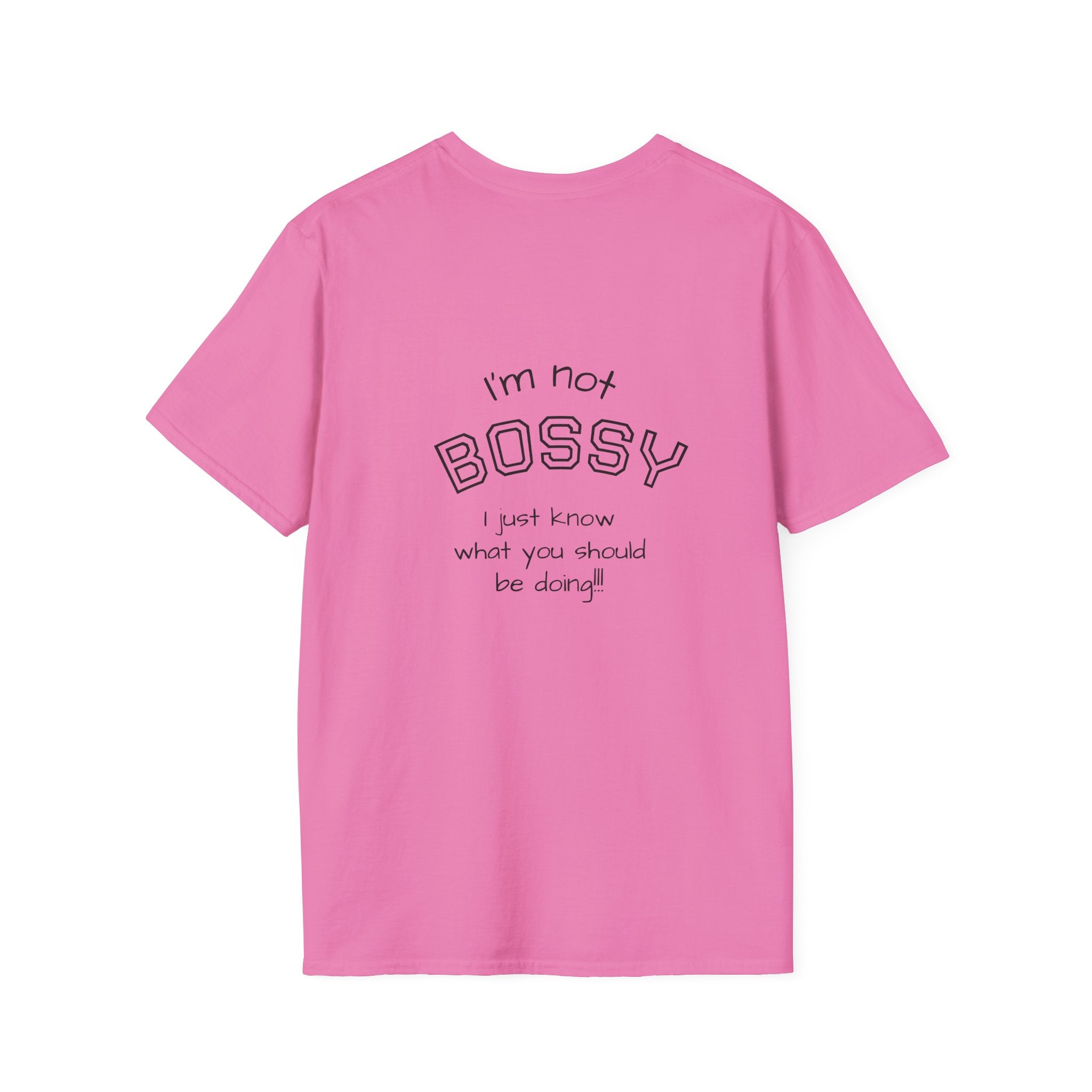 Not Bossy graphic tee in azalea