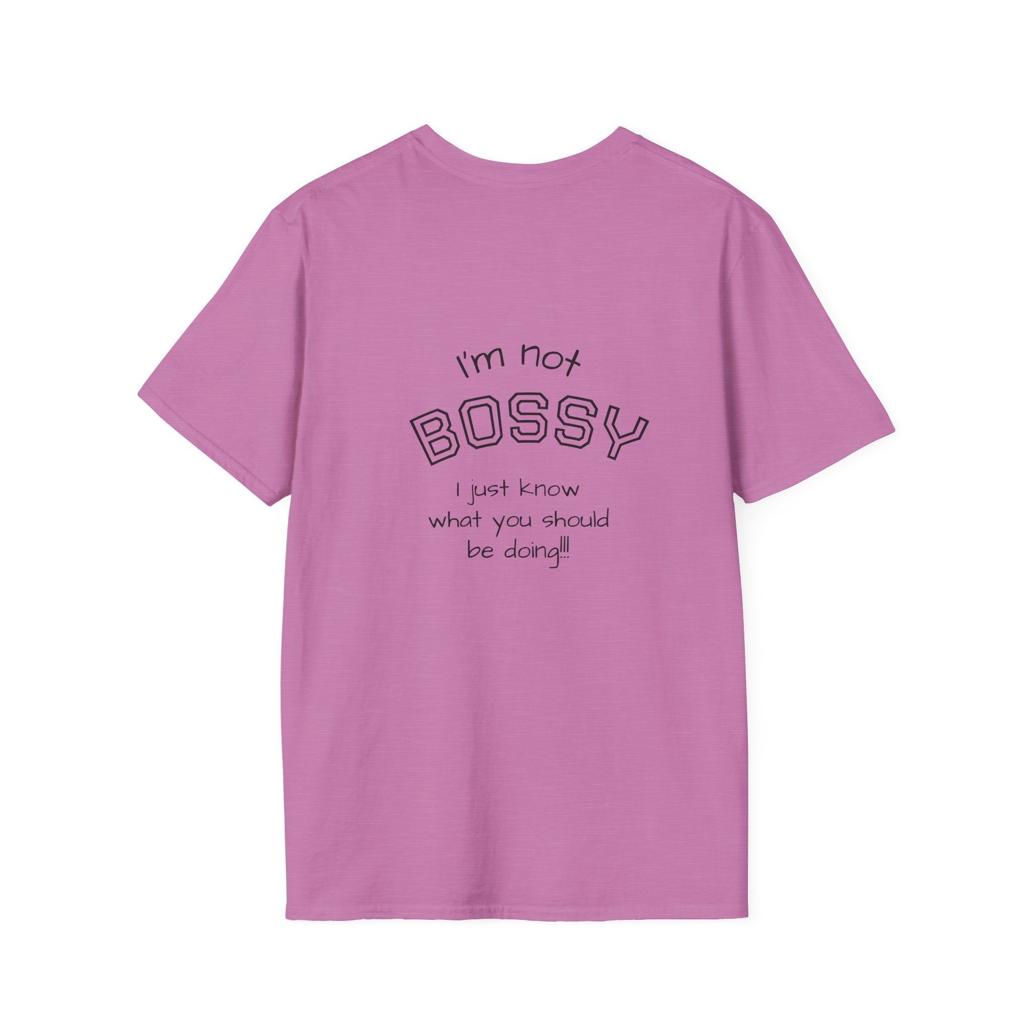 Not Bossy graphic tee in heather radiant orchid