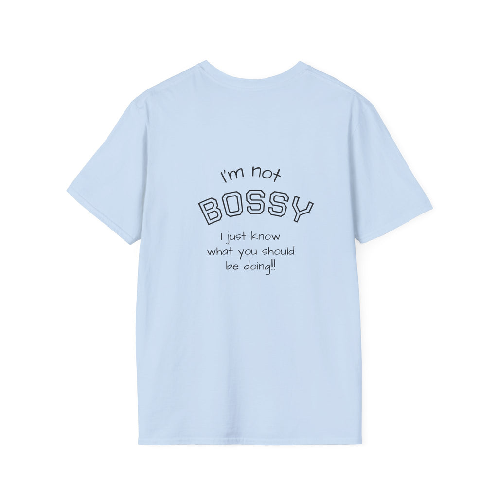 Not Bossy graphic tee in light blue