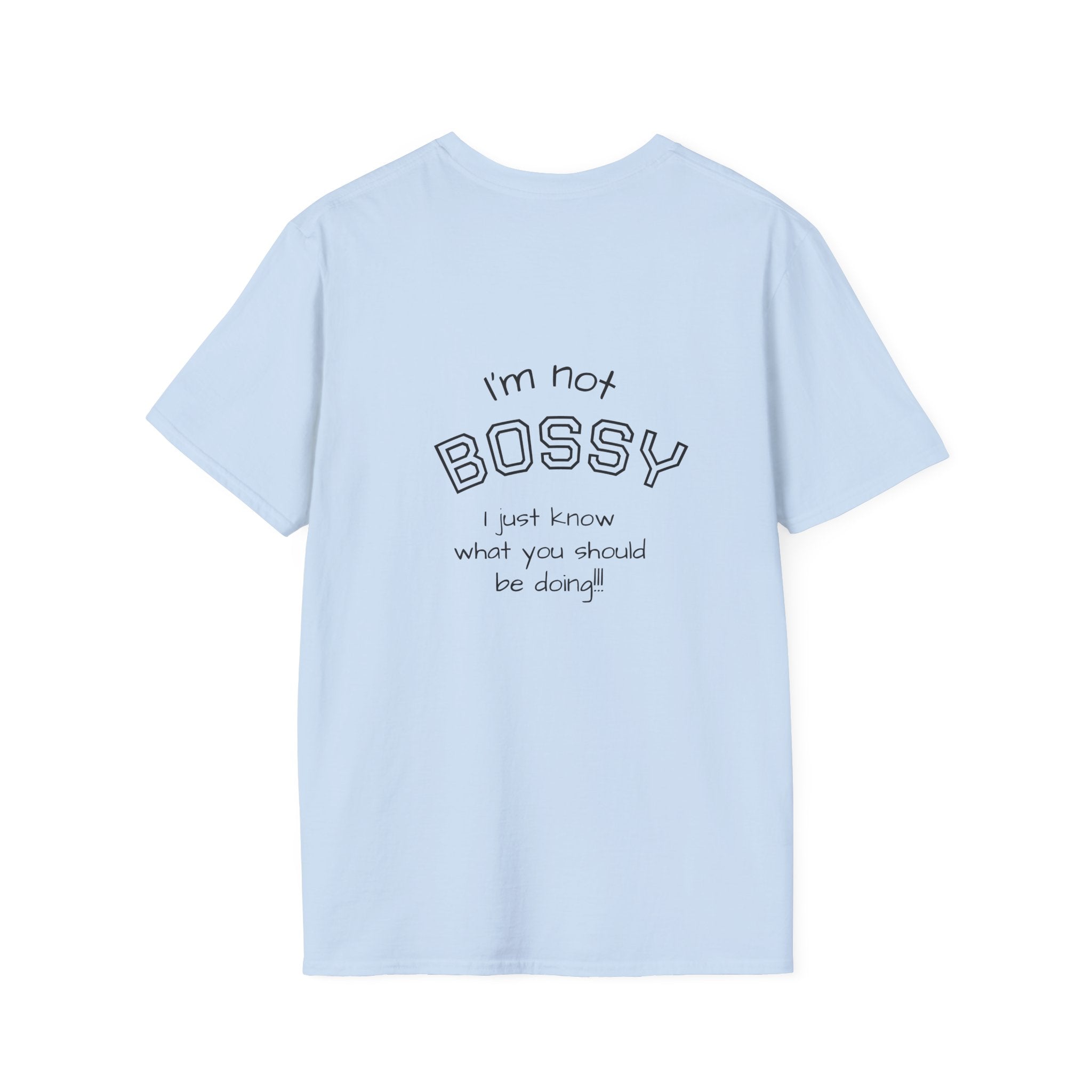 Not Bossy graphic tee in light blue