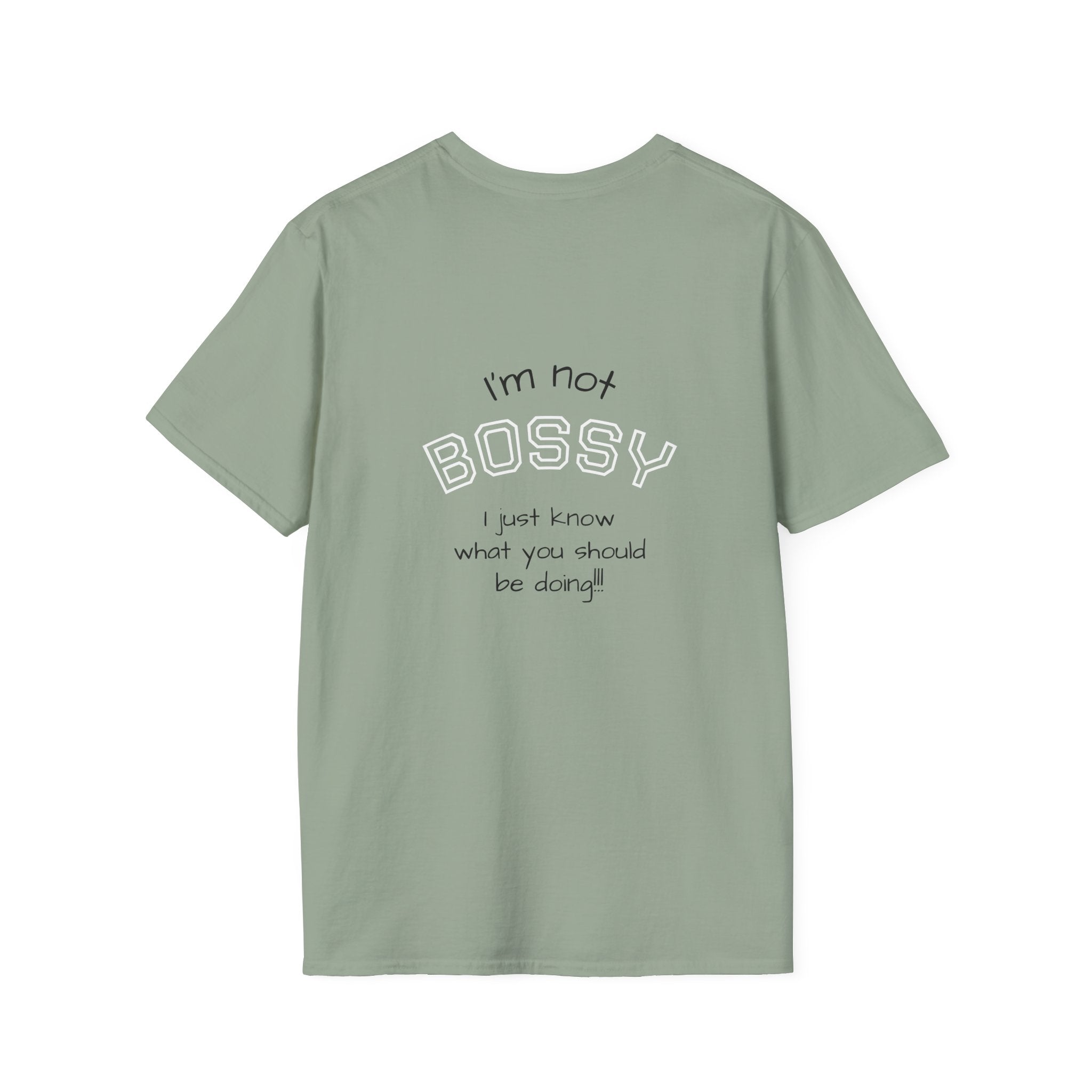 Not Bossy graphic tee in sage
