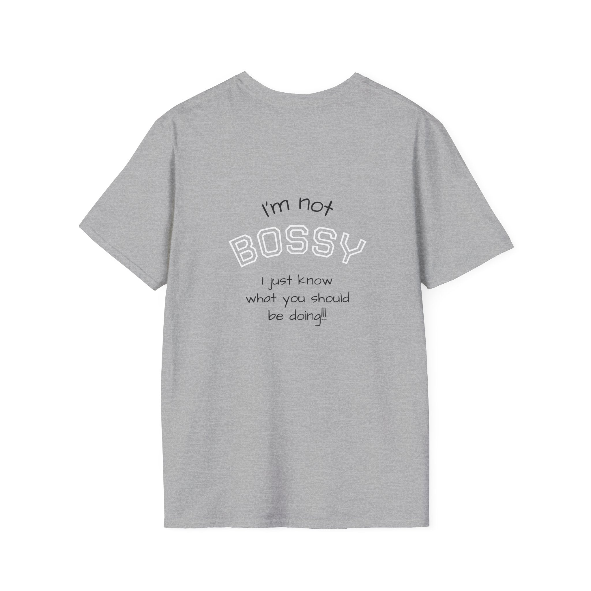 Not Bossy graphic tee in sport grey