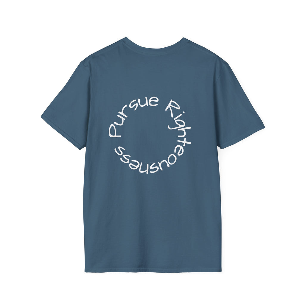 Pursue graphic tee in indigo blue