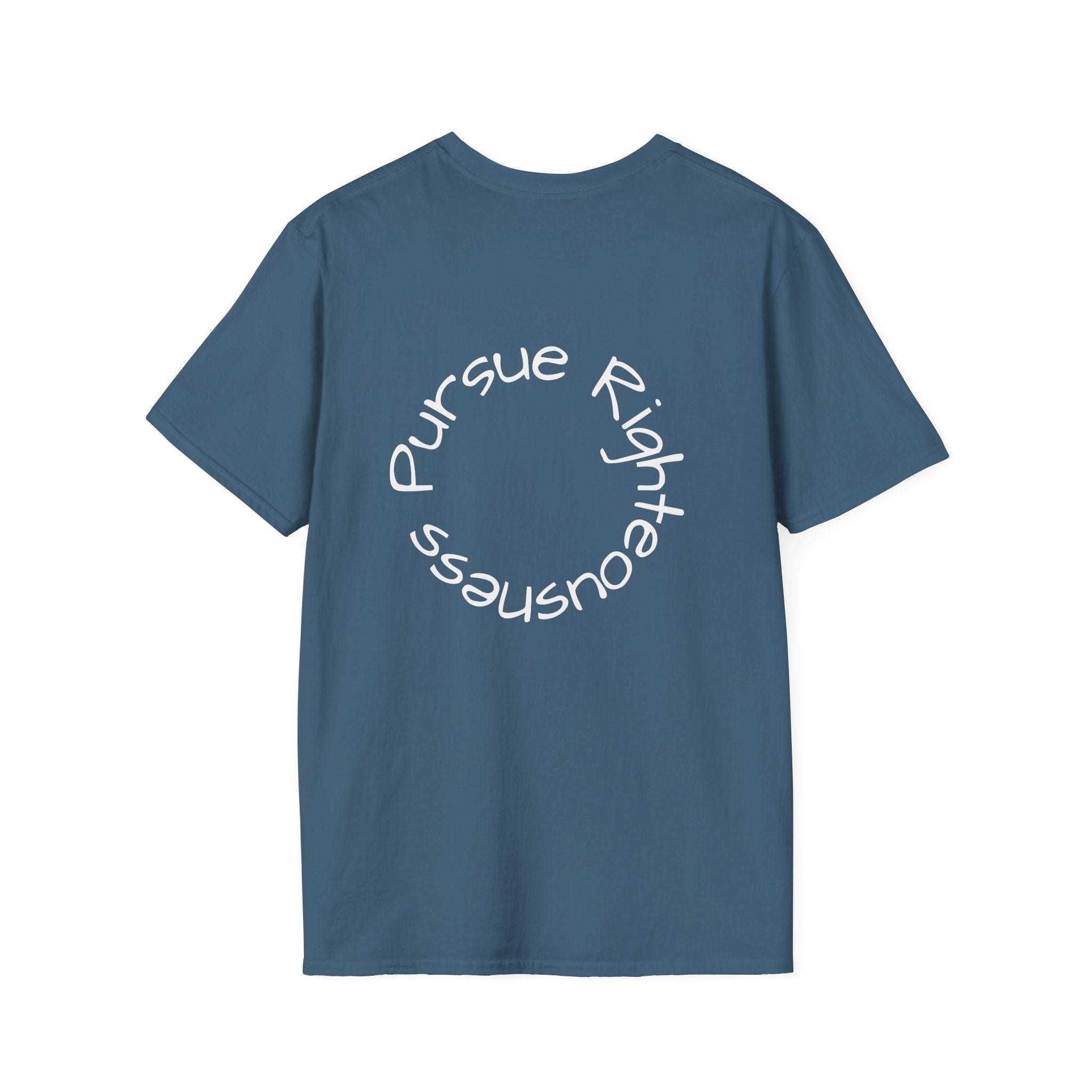 Pursue graphic tee in indigo blue