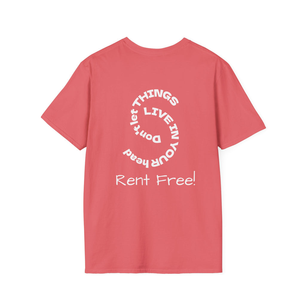 Rent Free graphic tee in coral silk