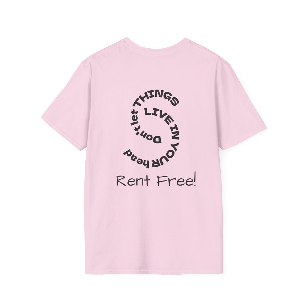 Rent Free graphic tee in light pink