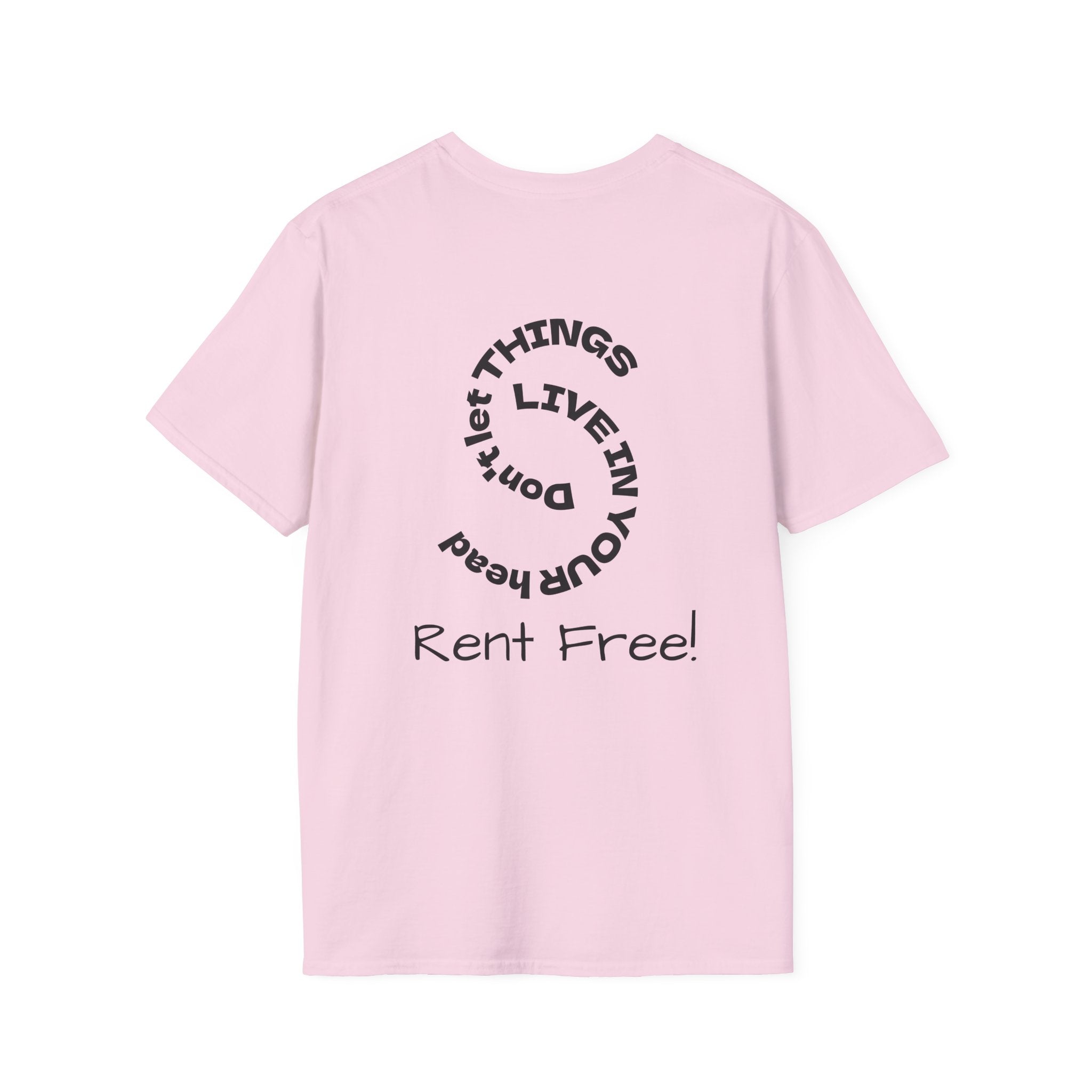 Rent Free graphic tee in light pink