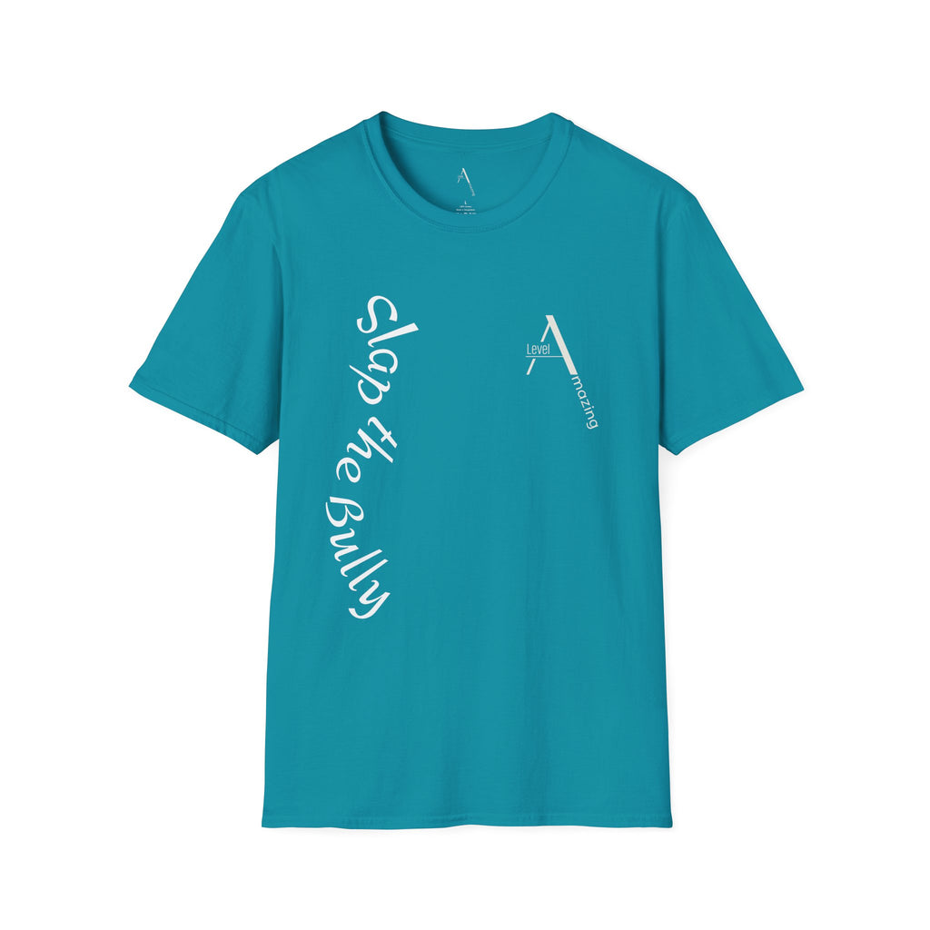 Slap The Bully graphic tee in tropical blue