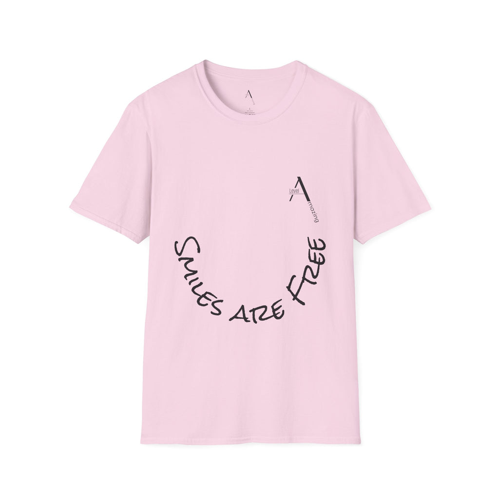 Smiles Are Free graphic tee in light pink