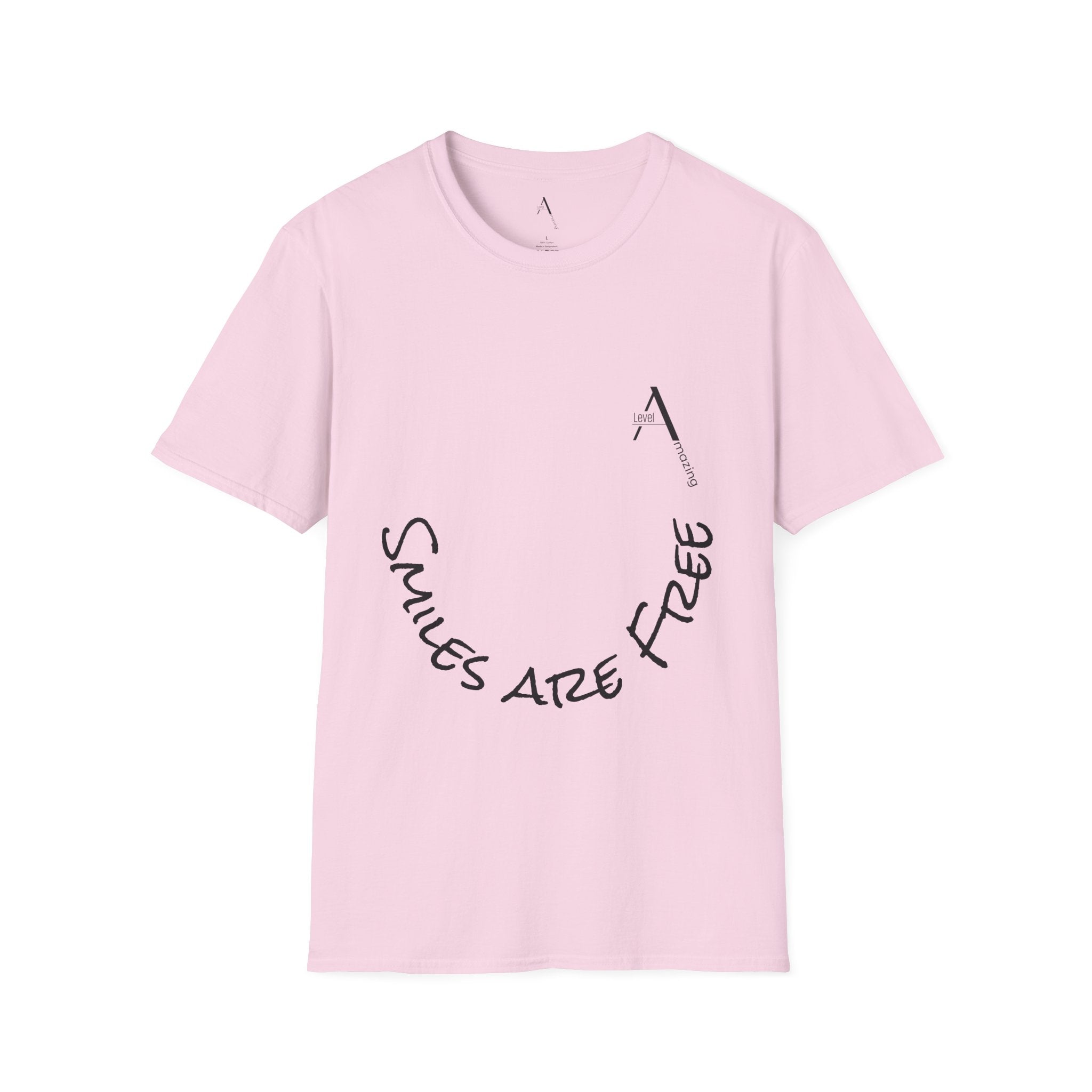 Smiles Are Free graphic tee in light pink