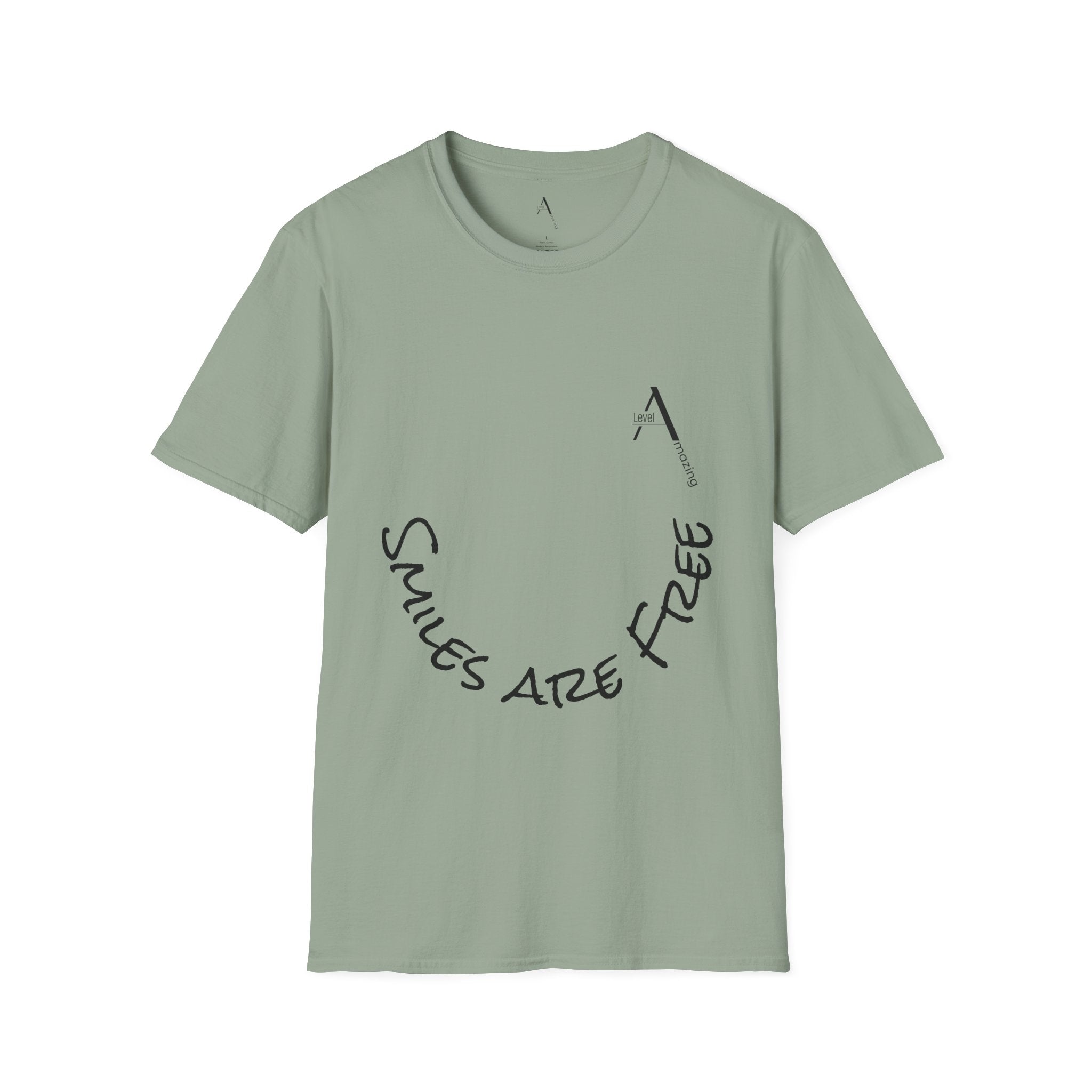 Smiles Are Free graphic tee in sage