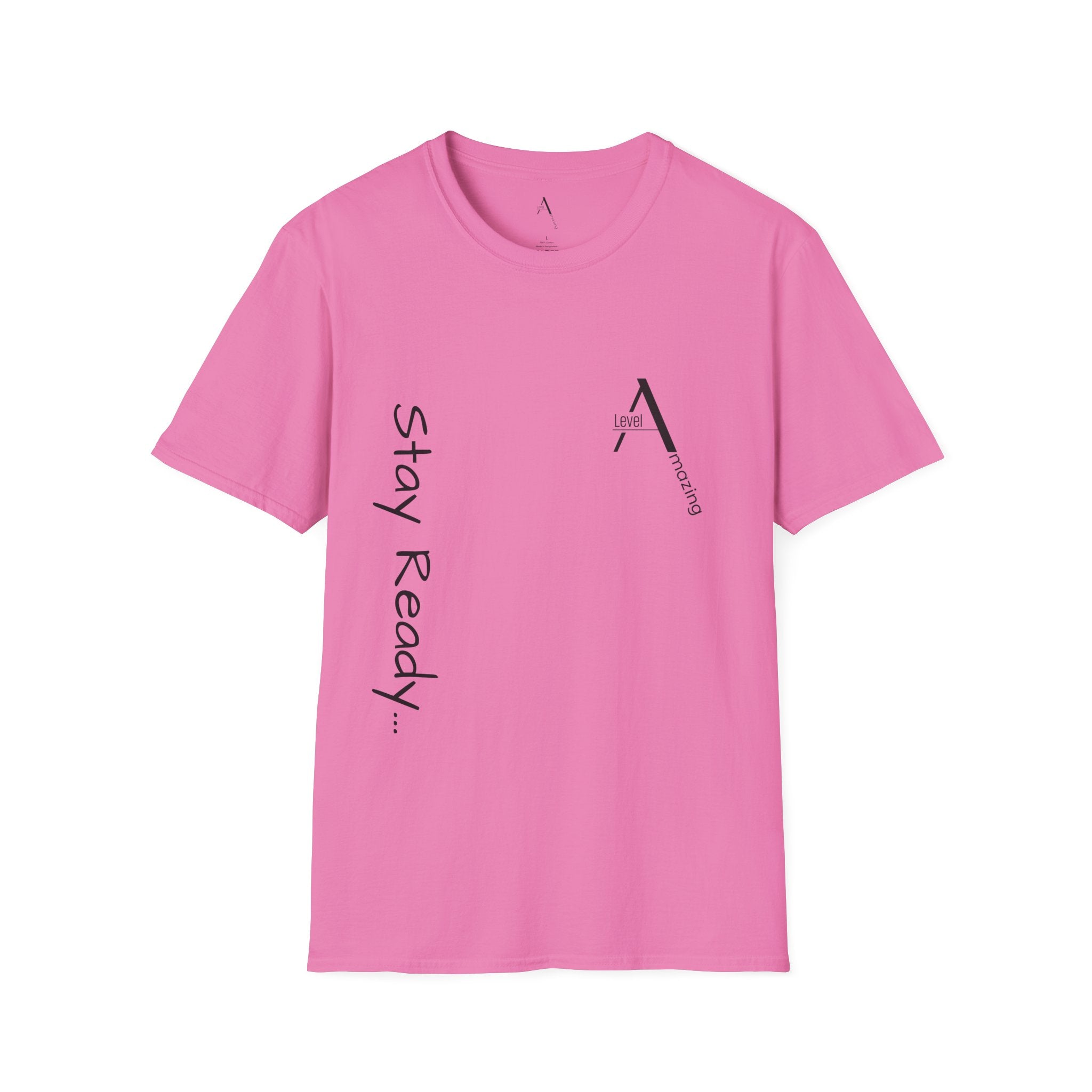 Stay Ready graphic tee in azalea