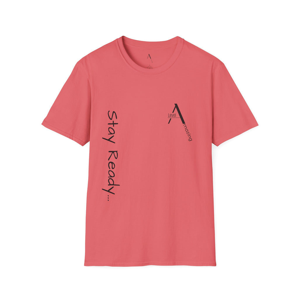 Stay Ready graphic tee in coral silk